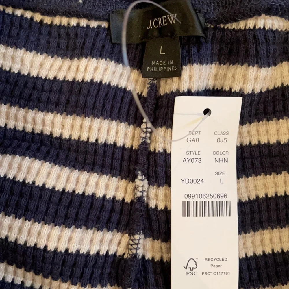 J.Crew Waffle drawstring short in stripe AY073